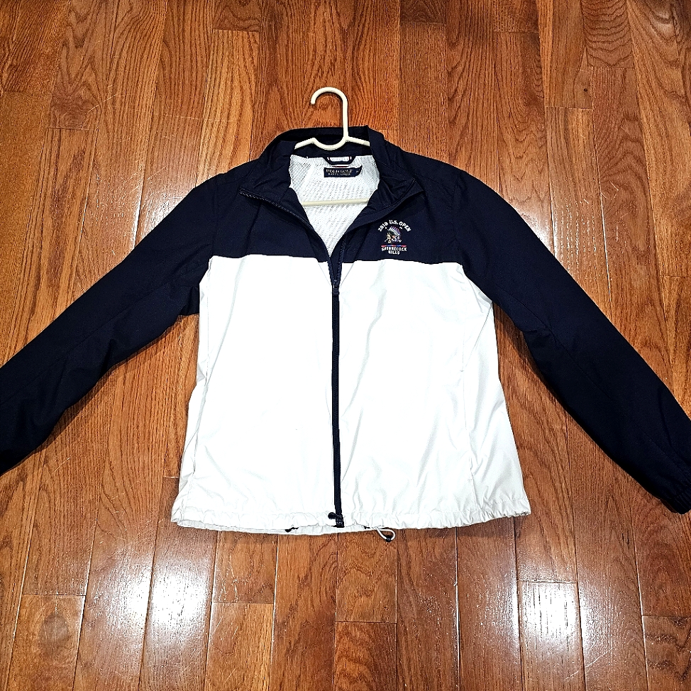 Unisex Polo Golf Ralph Lauren Navy  White Windbreaker Size M